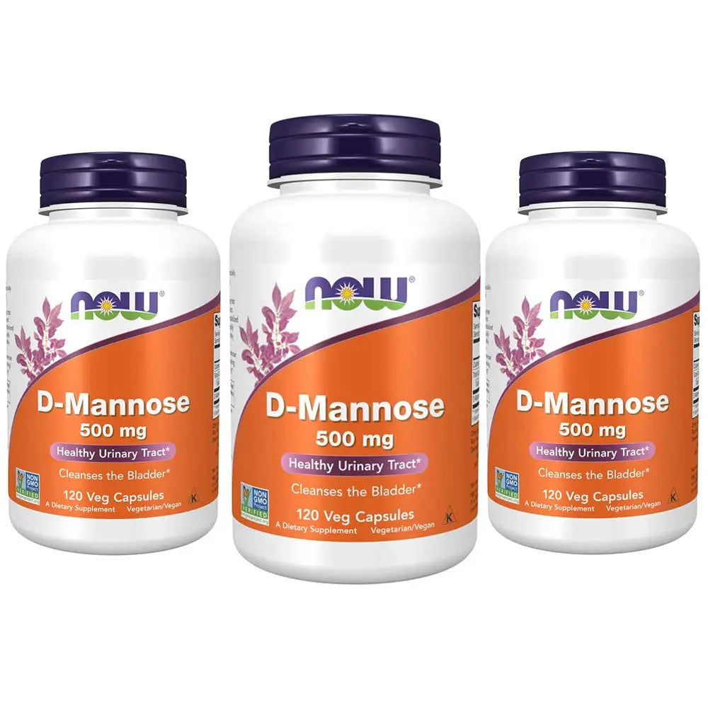 NOW Foods Supplements, D-Mannose 500 mg, Non-GMO Project Verified, Healthy Urinary Tract*, 120 Veg Capsules (Pack of 3) NOW Foods Au supplements