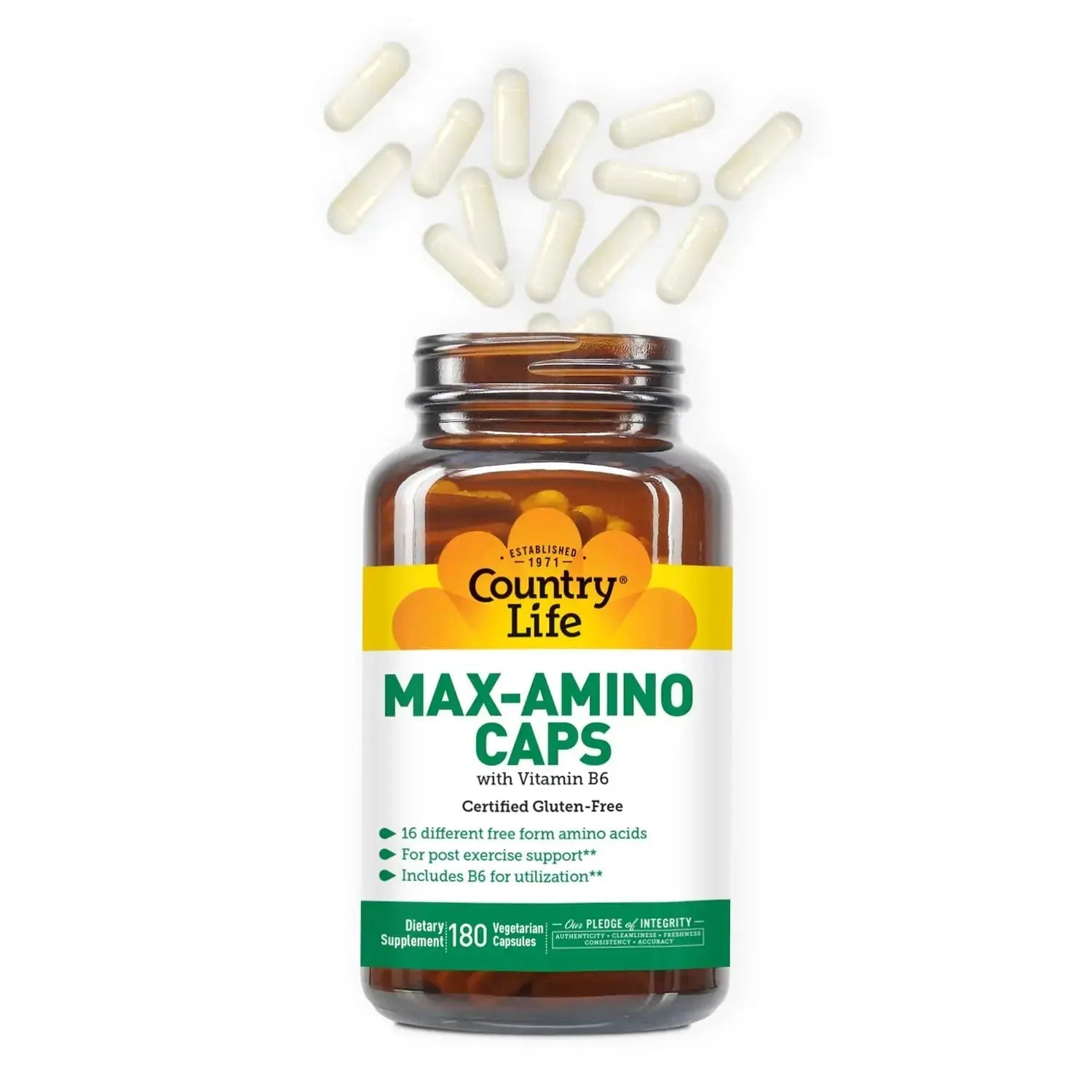 Country Life Maxi-Amino 16 Amino Acids 90 Capsules Gluten Free Country Life Au supplements