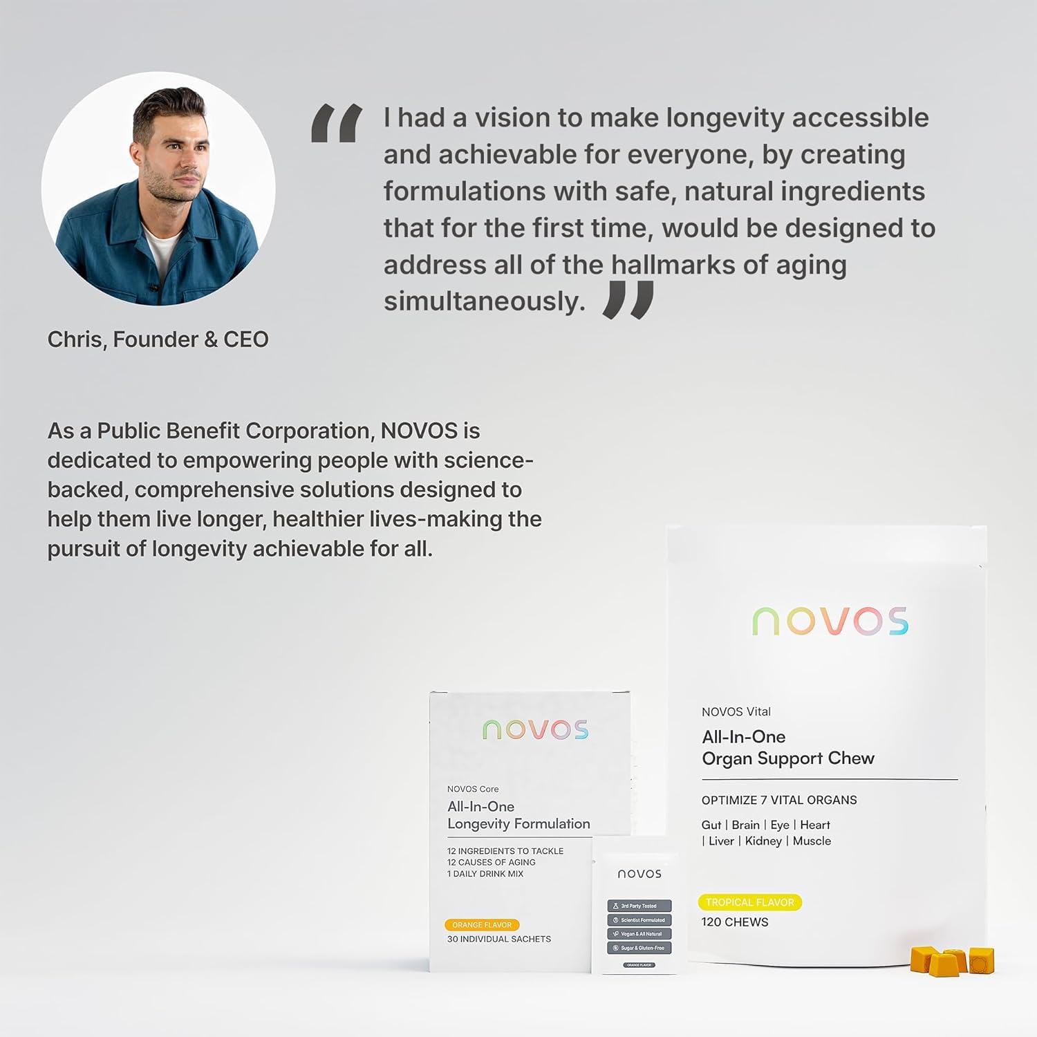 Novos Boost NMN - Contains 250 mg of High-Purity NMN, 60 Capsules, Supports Cellular Repair and DNA Protection, Boosts NAD+ Novos Au supplements