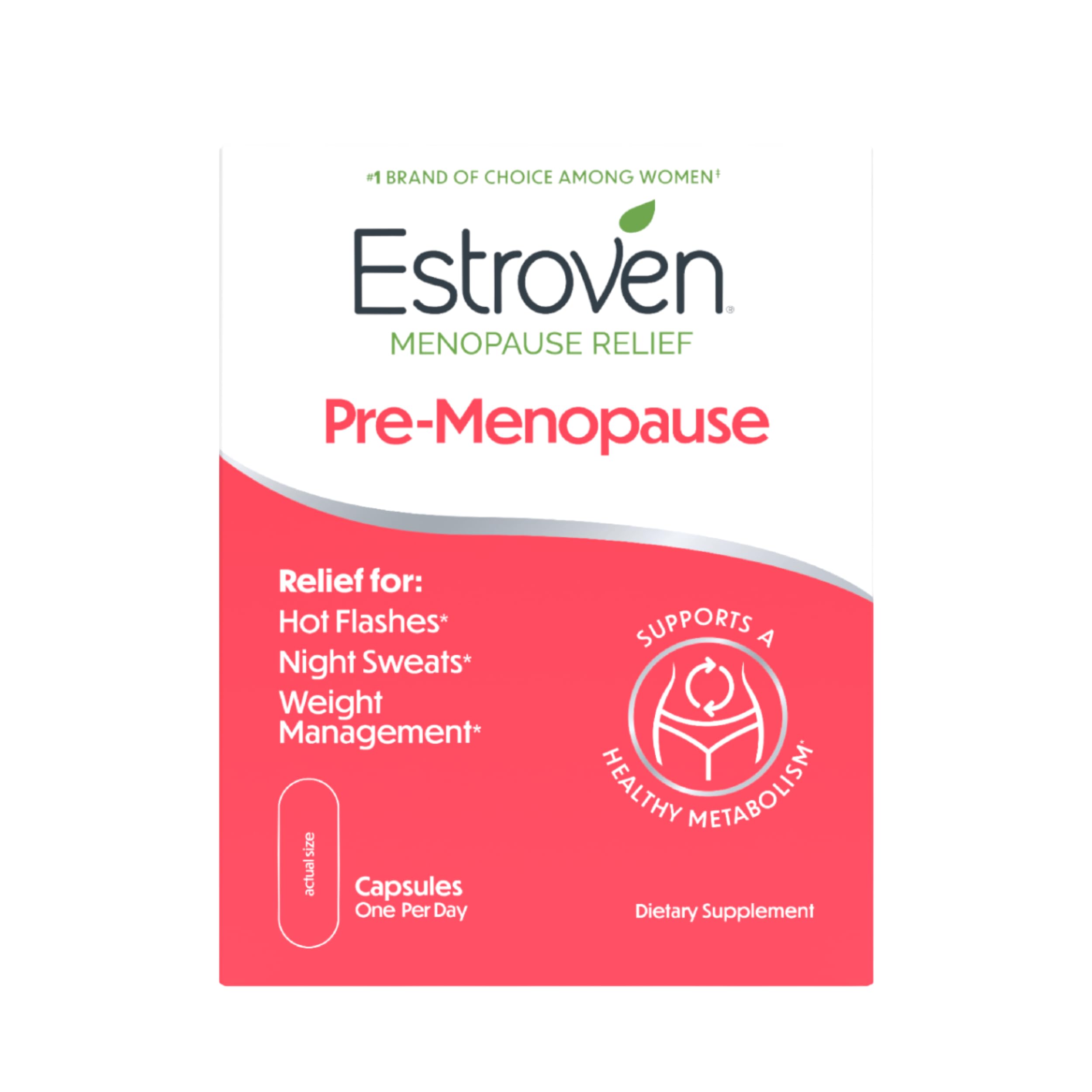 Estroven Pre-Menopause Relief, 30 Ct., Clinically Proven Ingredients, Provides Menopause Relief plus Night Sweats & Hot Flash Relief, Drug-Free or Estrogen Free Estroven Au supplements