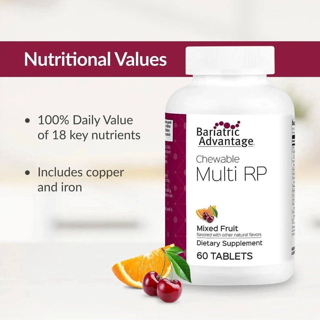 Bariatric Advantage Chewable Multi RP Multivitamin - for Bariatric Surgery Patients - with Iron, Copper, Vitamin C, A, Zinc & More Bariatric Advantage Au supplements