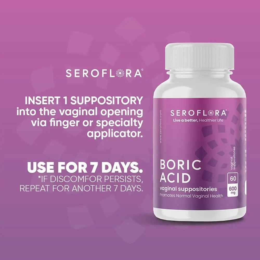 Seroflora Boric Acid Vaginal Suppositories - Promotes Vaginal pH Balance and Odor Control Seroflora Au supplements