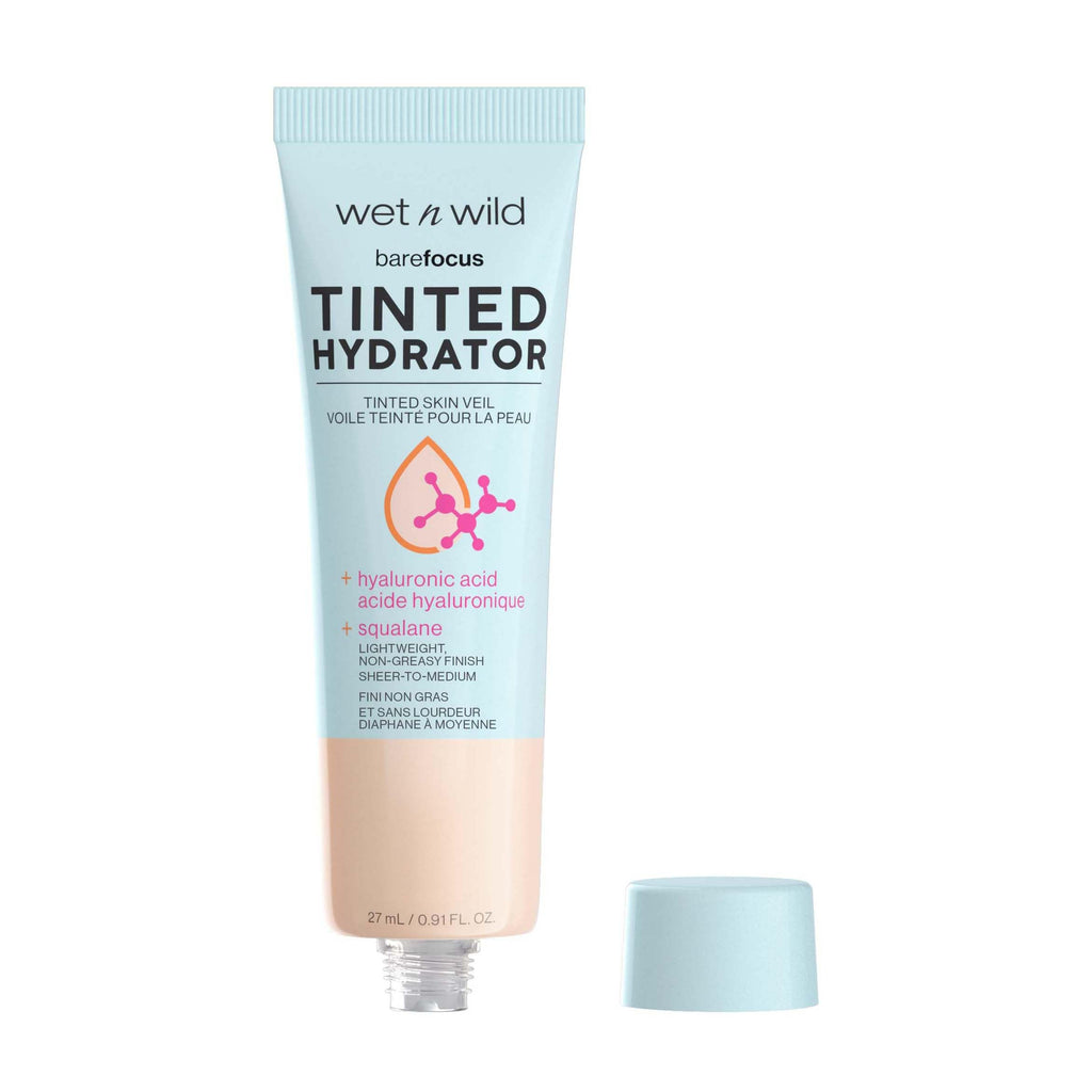 wet n wild Bare Focus Tinted Hydrator Tinted Skin Veil, Lightweight Buildable Coverage with Hyaluronic Acid & Vegan Squalane, Sheer-to-Medium Coverage