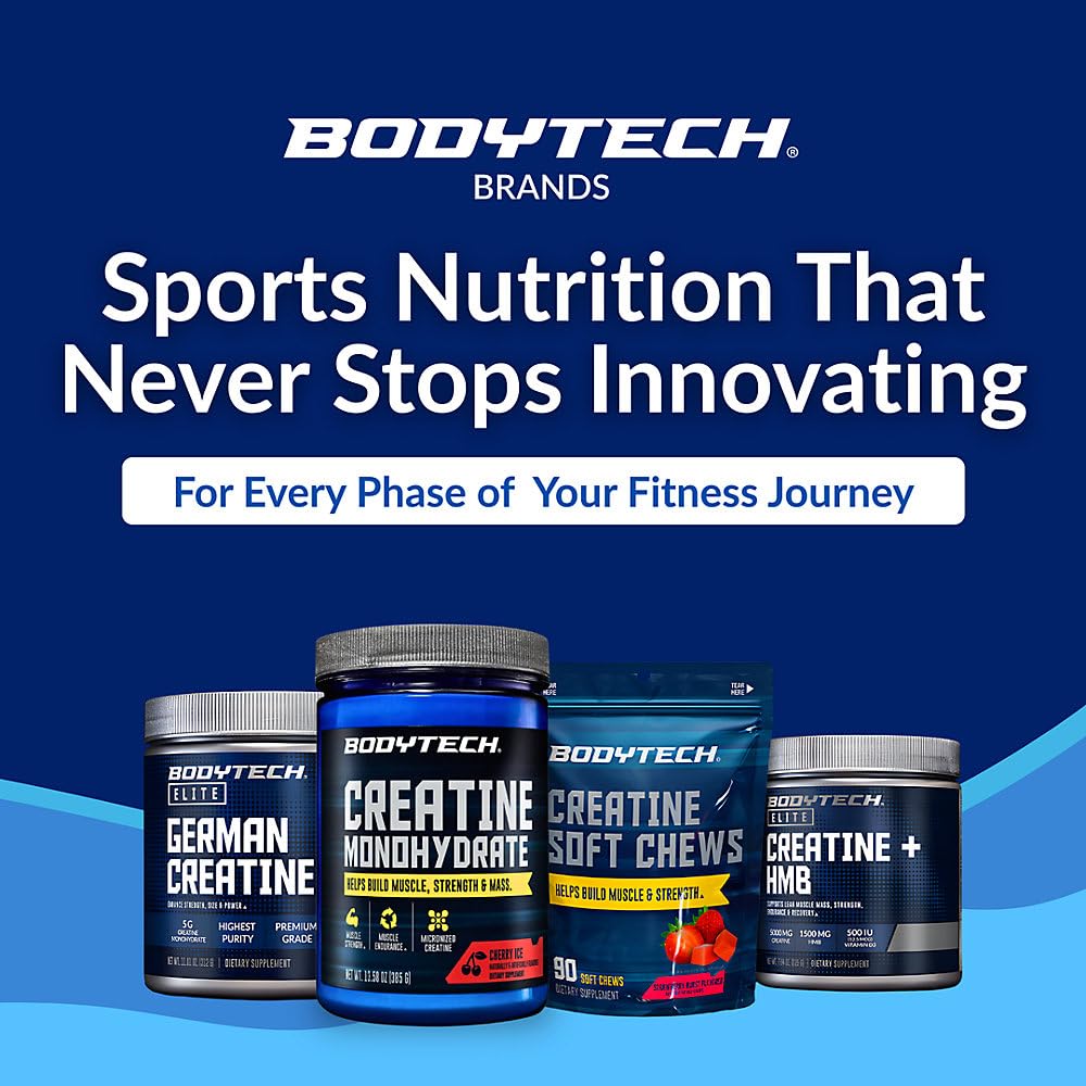 BodyTech 100% Pure Creatine Monohydrate Powder - Micronized for Maximum Absorption - Supports Muscle Strength & Power Output