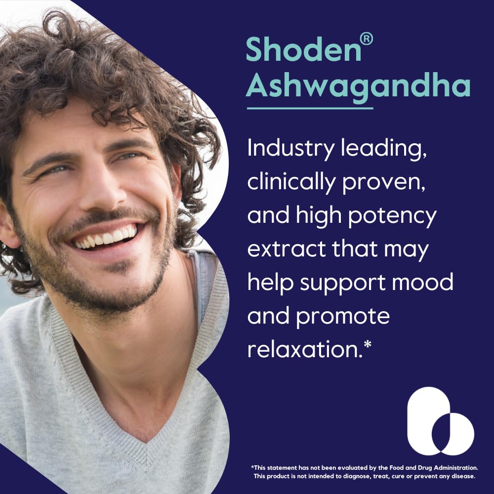 BESTVITE Advanced Ashwagandha 120mg w/Shoden (120 Vegetarian Capsules) - Clinically Studied Containing Industry Leading 35% Withanolide Glycosides - No Stearates - Vegan - Non GMO - Gluten Free BESTVITE Au supplements