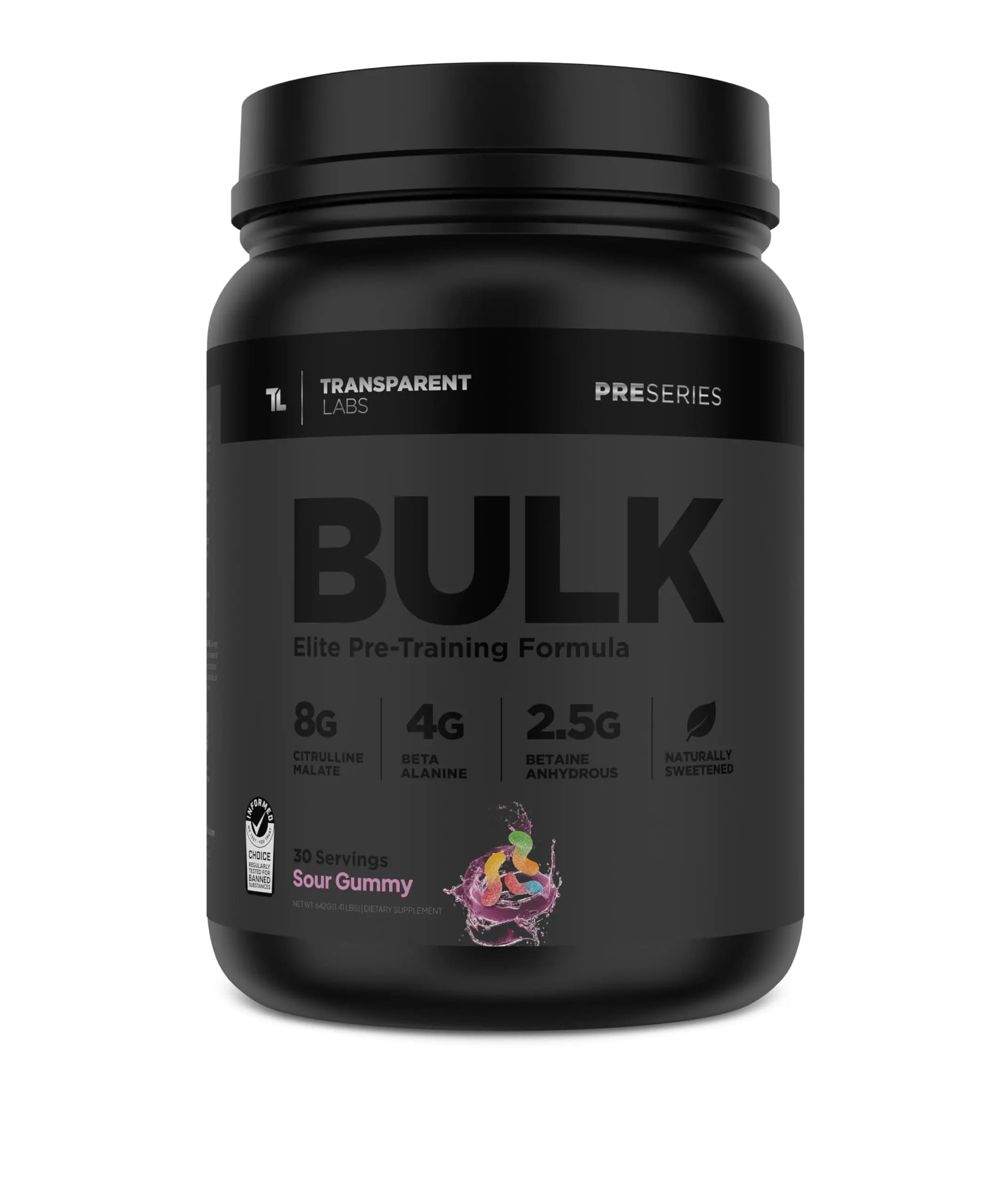 Transparent Labs Bulk Black - Sour Gummy - 30 Servings Transparent Labs Au supplements