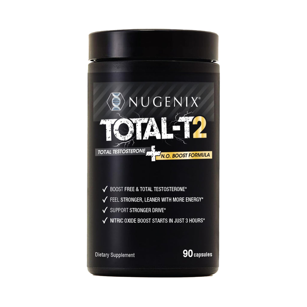 Nugenix Total-T2 - Nitric Oxide Booster for Men, Tesnor, S7, ElevATP, Tongkat, Citrulline, Nitric Oxide and Testosterone Supplement for Men (90 Count)