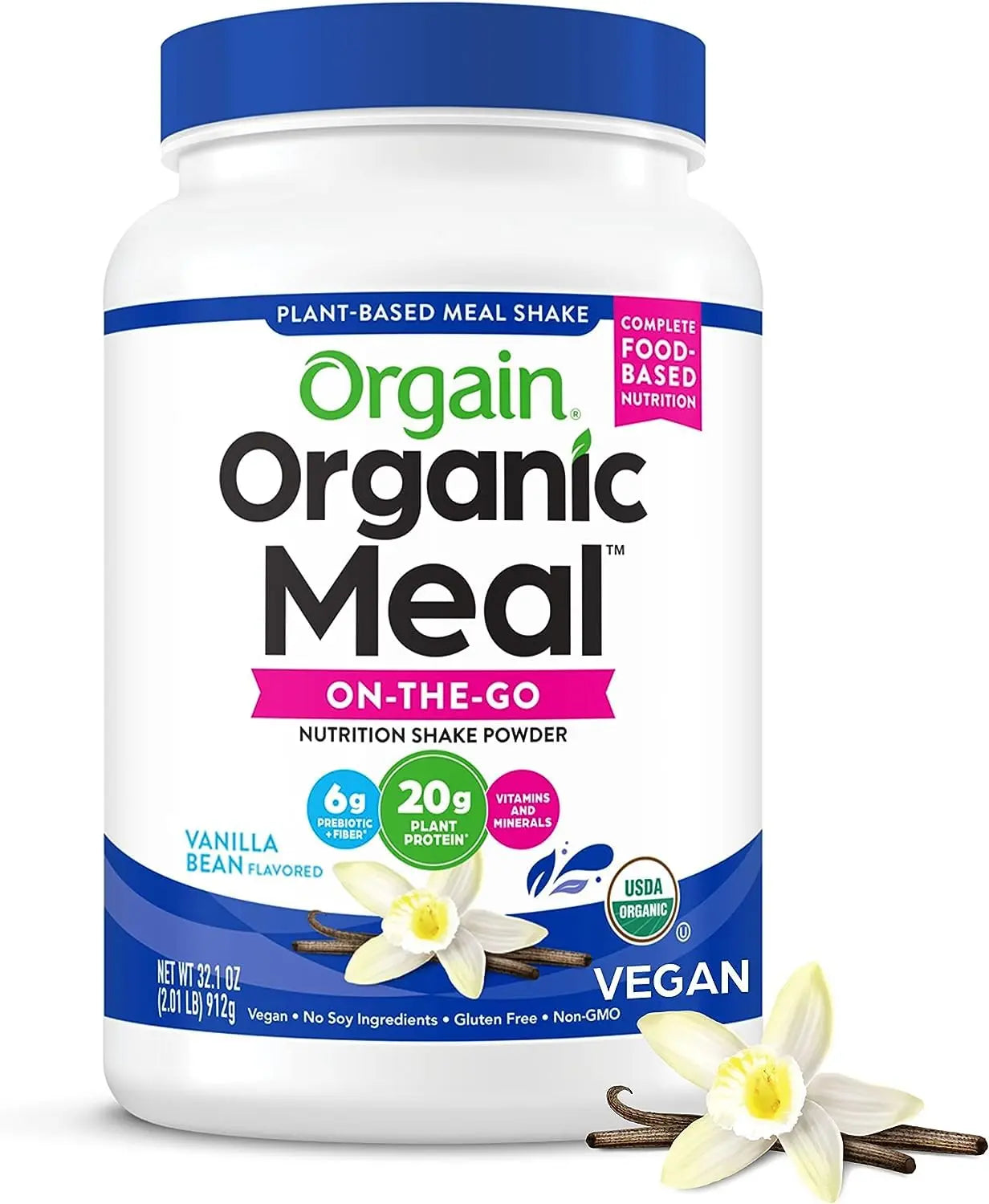 Orgain Organic Vegan Meal Replacement Protein Powder, Vanilla Bean - 20g Plant Based Protein Orgain Au supplements