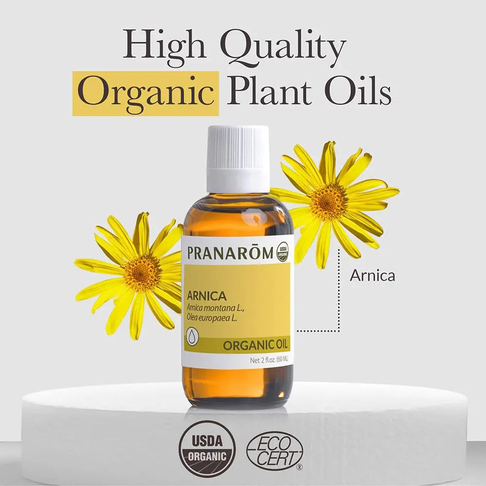 Pranarom - USDA Certified Organic French Arnica Virgin Plant Oil - 2 fl oz Glass Bottle - Massage Oil for Body Pranarom Au supplements