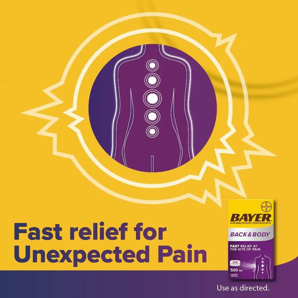 Bayer Extra Strength 500mg Aspirin Plus Caffeine for Powerful Pain Relief, 200 Coated Caplets Bayer Au supplements