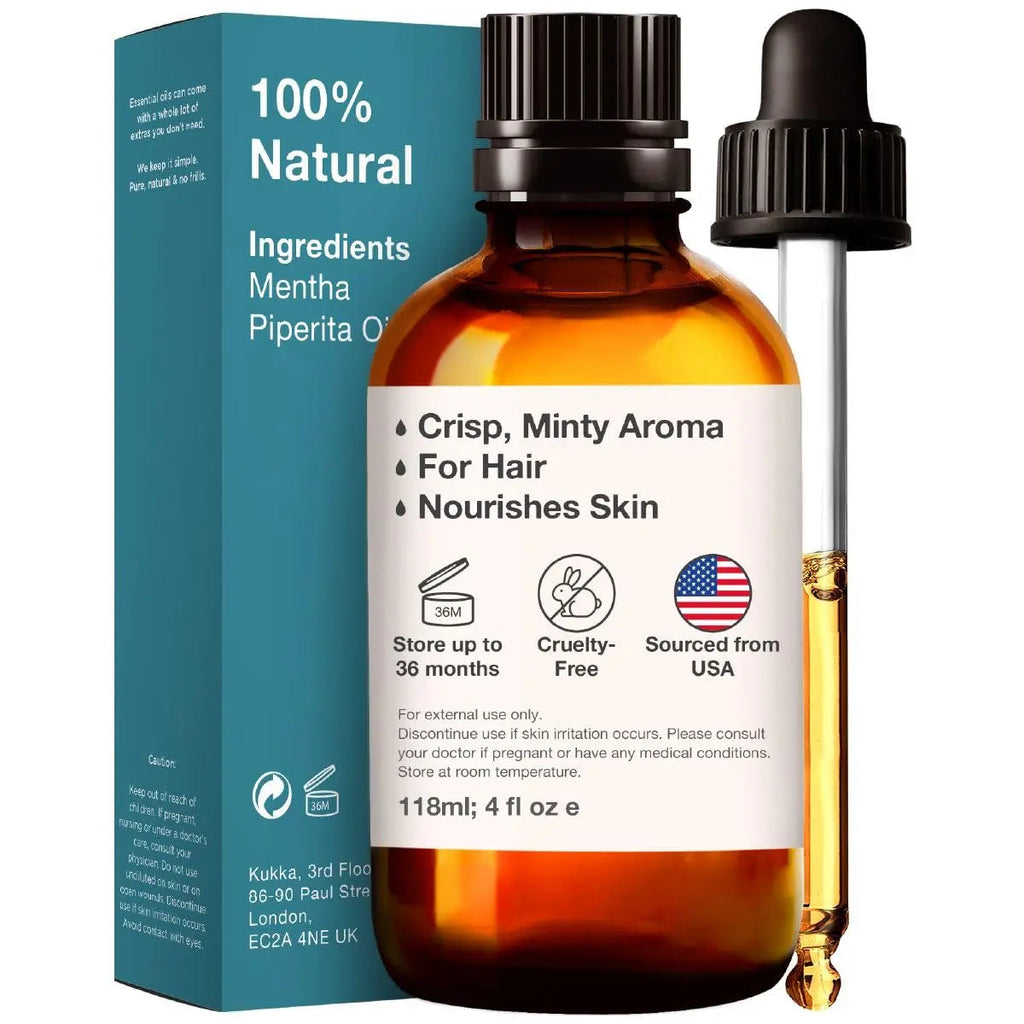 Kukka Peppermint Oil for Hair - Natural Mint Essential Oils - Premium Grade Natural Peppermint Essential Oil KUKKA essential oils Au supplements