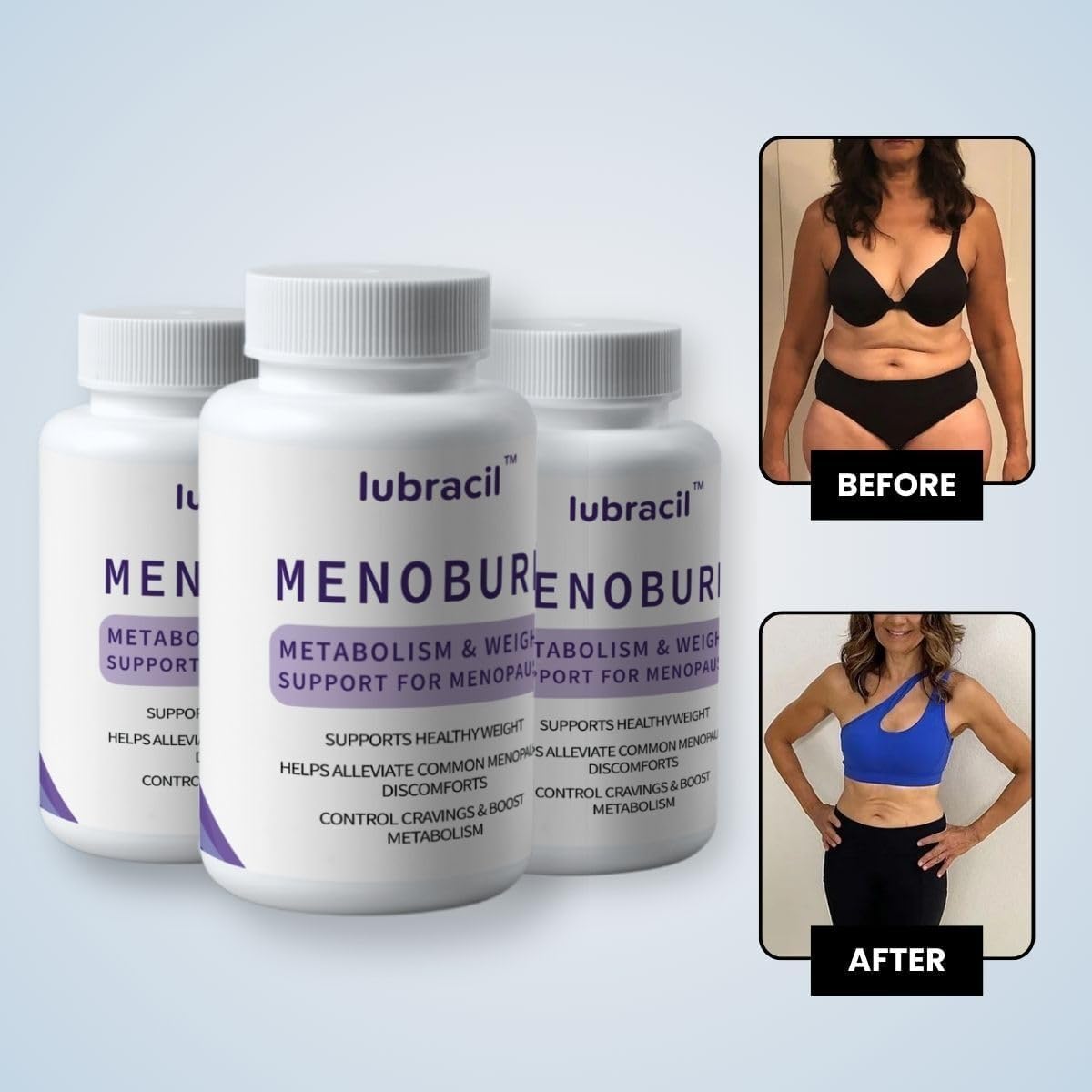 Lubracil Menoburn Perimenopause & Menopause Supplements for Women – Helps Metabolism, Estrogen & Wellness – Targets Hot Flashes, Bloating & Energy – 120 Count, 2 Pack Lubracil Au supplements