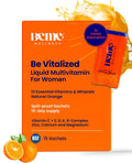 BeMe Liquid Multivitamins for Women - Advanced Liquid Delivery System with 13 Vitamins & Minerals - Tear & Go Sachets, Non-GMO, Orange Flavor (15 Sachets) BeMe Au supplements