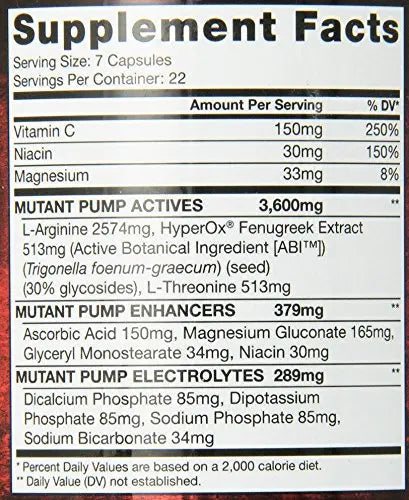 Mutant Pump – Pre-Workout Capsules, Gives You The Insane Pump You Demand Mutant Au supplements