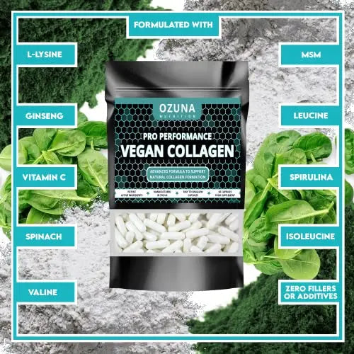 Pro Performance Vegan Collagen Complex – Vegetarian Collagen Capsules, Plant Based Collagen OZUNA NUTRITION Au supplements
