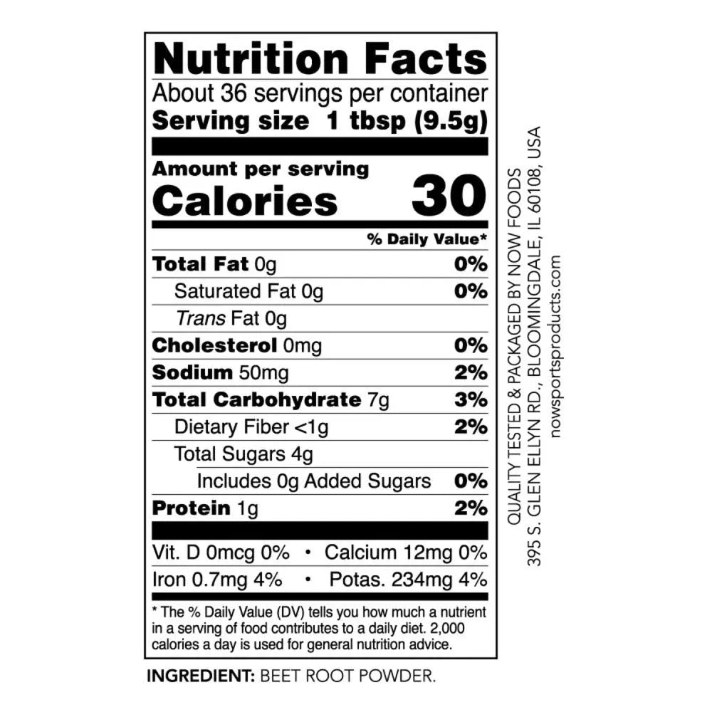 NOW Sports Nutrition, Beet Root Powder, Super Food With Naturally Occurring Nitrates NOW Au supplements