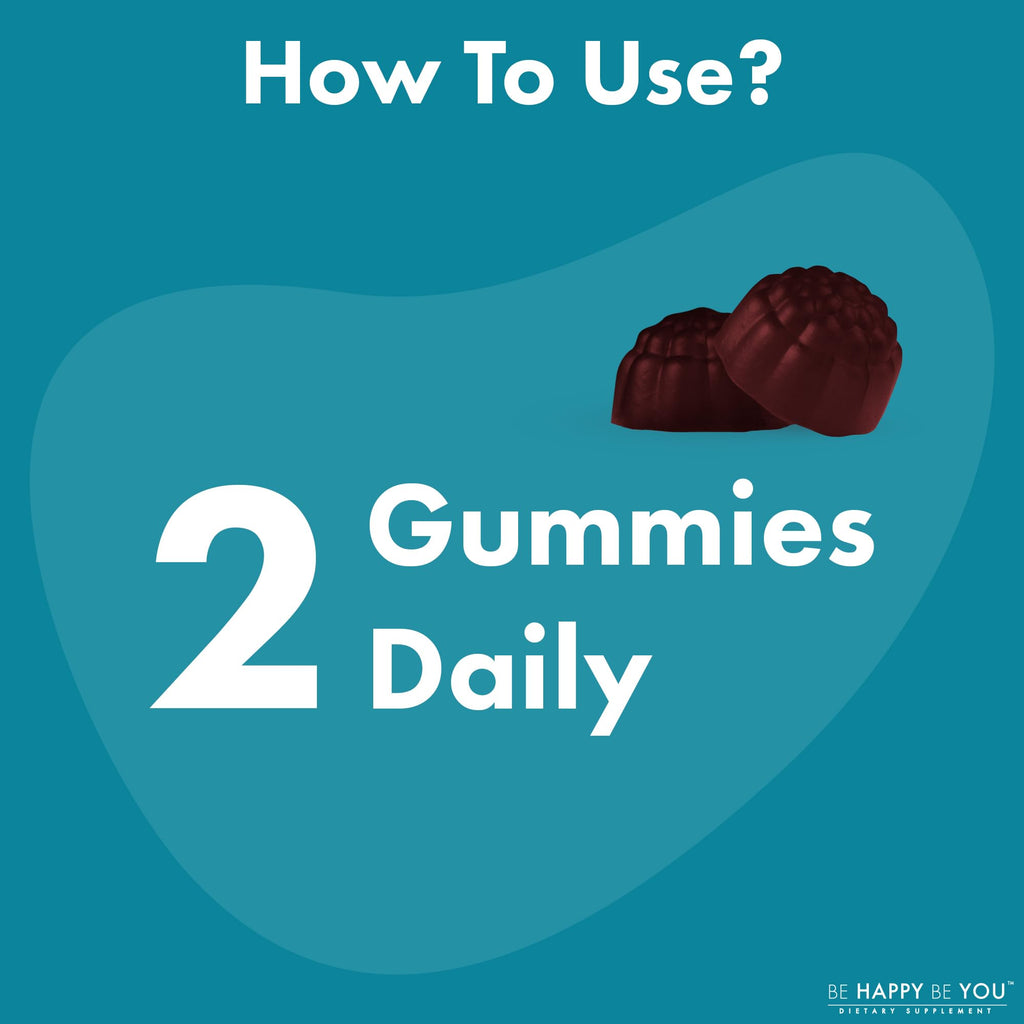Be Happy Be You Magnesium Glycinate Gummies with L-Theanine – Relaxation & Sleep Support – Vegan, Gelatin-Free, Mixed Berry Flavor
