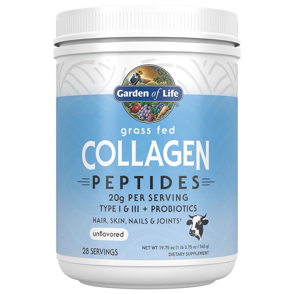 Garden of Life Grass Fed Collagen Peptides Powder Unflavored Collagen Powder for Women Men Hair Skin Nails Joints, Hydrolyzed Collagen Protein Supplements, Collagen for Women & Men, 28 Servings Garden of Life Au supplements