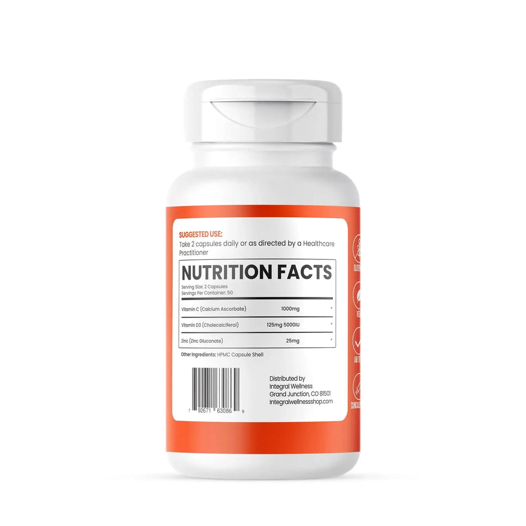 Integral Wellness - Vitamin Complex w/Vitamin D3, C, K2 and Zinc (100 Capsules) - Filler Free, 3rd Party Tested, Clinically Dosed, Bioavailable Forms Integral Wellness Au supplements