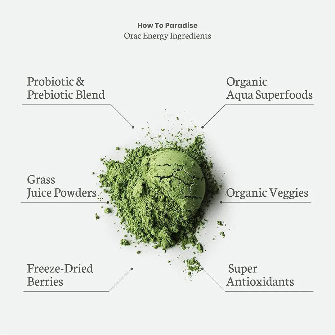Paradise ORAC Energy Greens Powder Extract, Super Antioxidants, Probiotics for Gut Paradise Herbs Au supplements