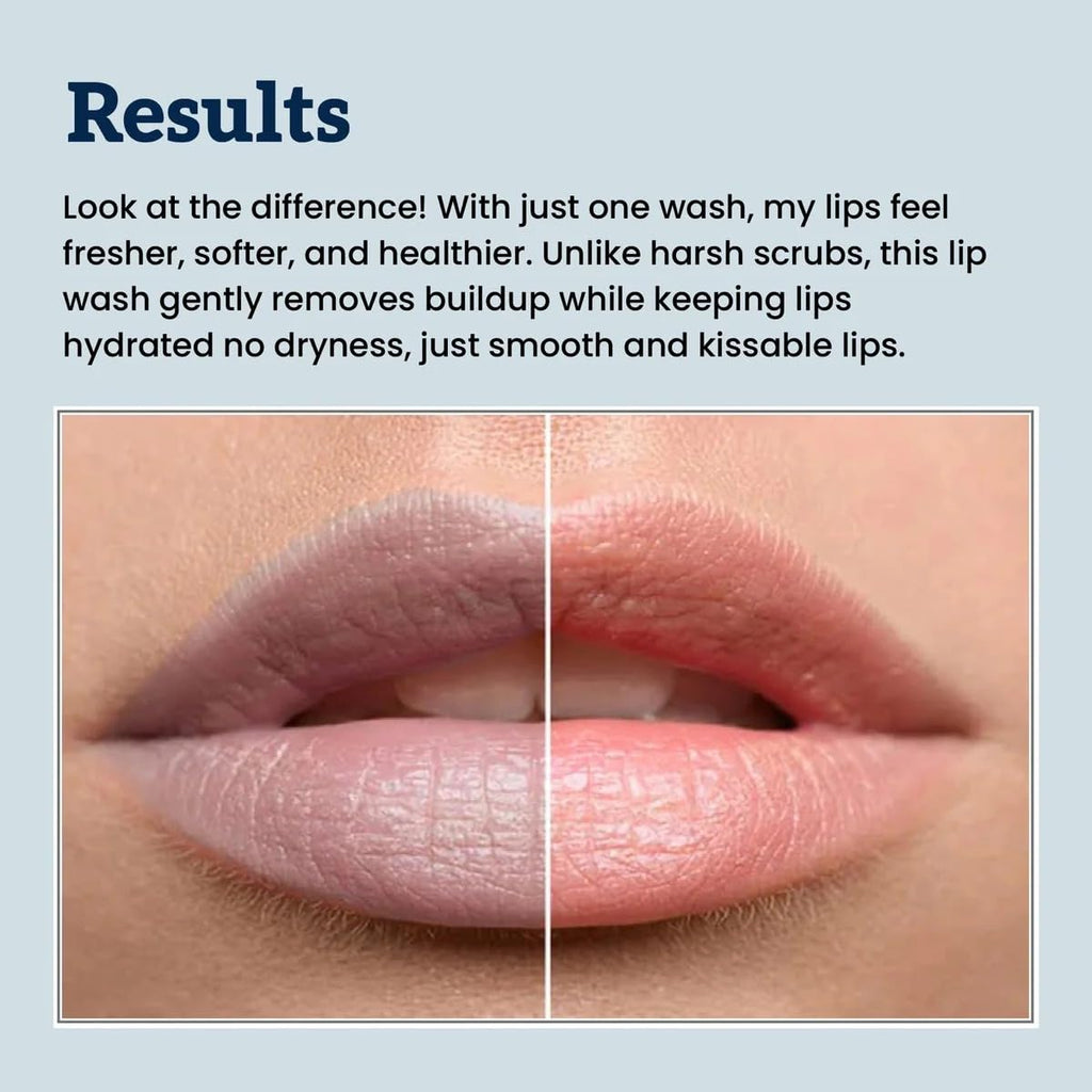 GloryMist All In One Lip Wash & Silicone Brush – Hydrating, Brightening & Exfoliating foaming Cleanser for Dry