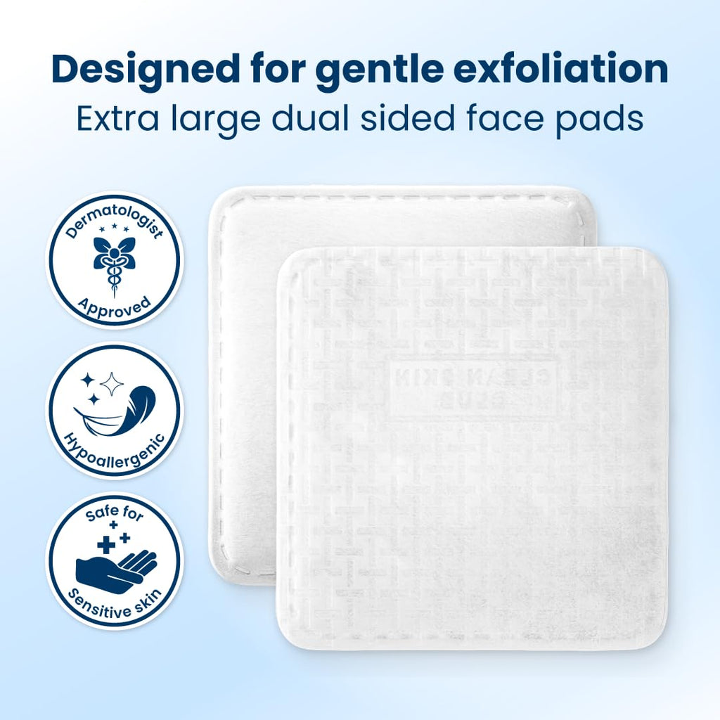 Clean Skin Club Clean² Pads 2.0 [NEW & Improved Edges] Guaranteed Not to Shed & Tear, Unique Triple Layers, Textured Side & Ultra Soft Side