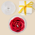 Red Rose Candle in Rippled Glass Jar for Valentine's Day Gifts, English Pear& Freesia Scented Candles Peytanger Au supplements