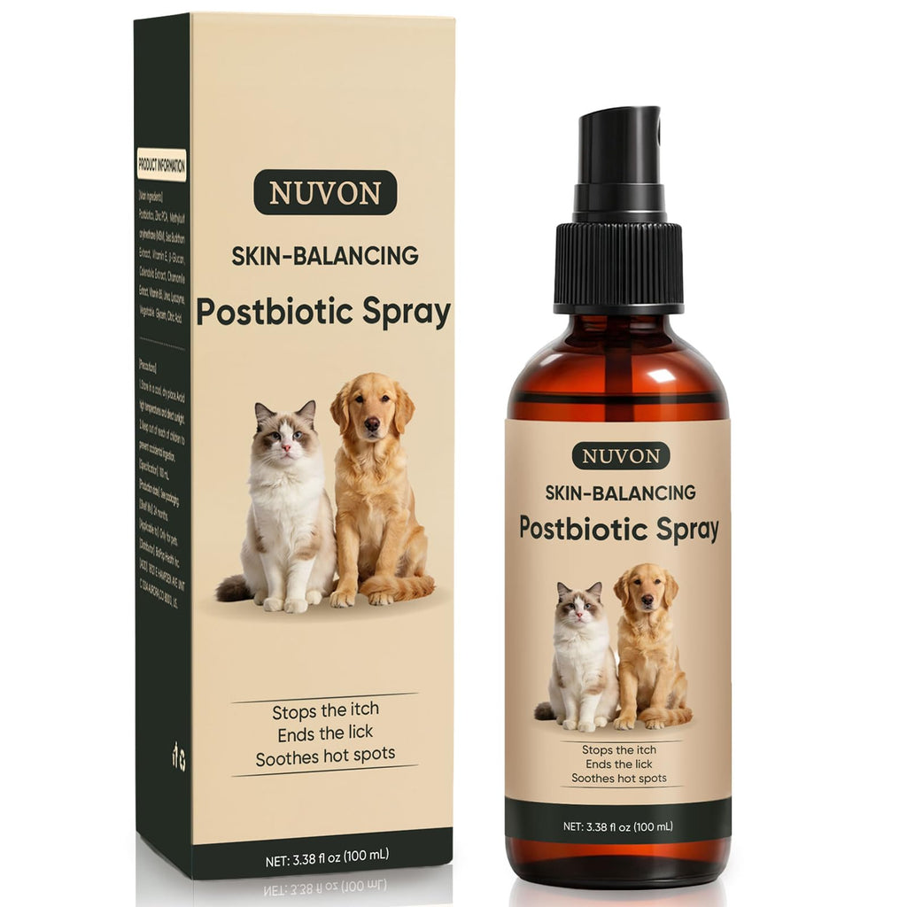 Wanciment NUVON Postbiotic Spray - Hot Spot Treatment for Dogs & Cats - Helps Alleviate Sensitive Skin, Scratching, and Licking of Coat - 3.38 fl oz Wanciment Au supplements