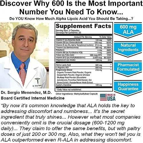 Neuropathy Support Supplement with 600 mg Pure Alpha Lipoic Acid Nuturna Au supplements