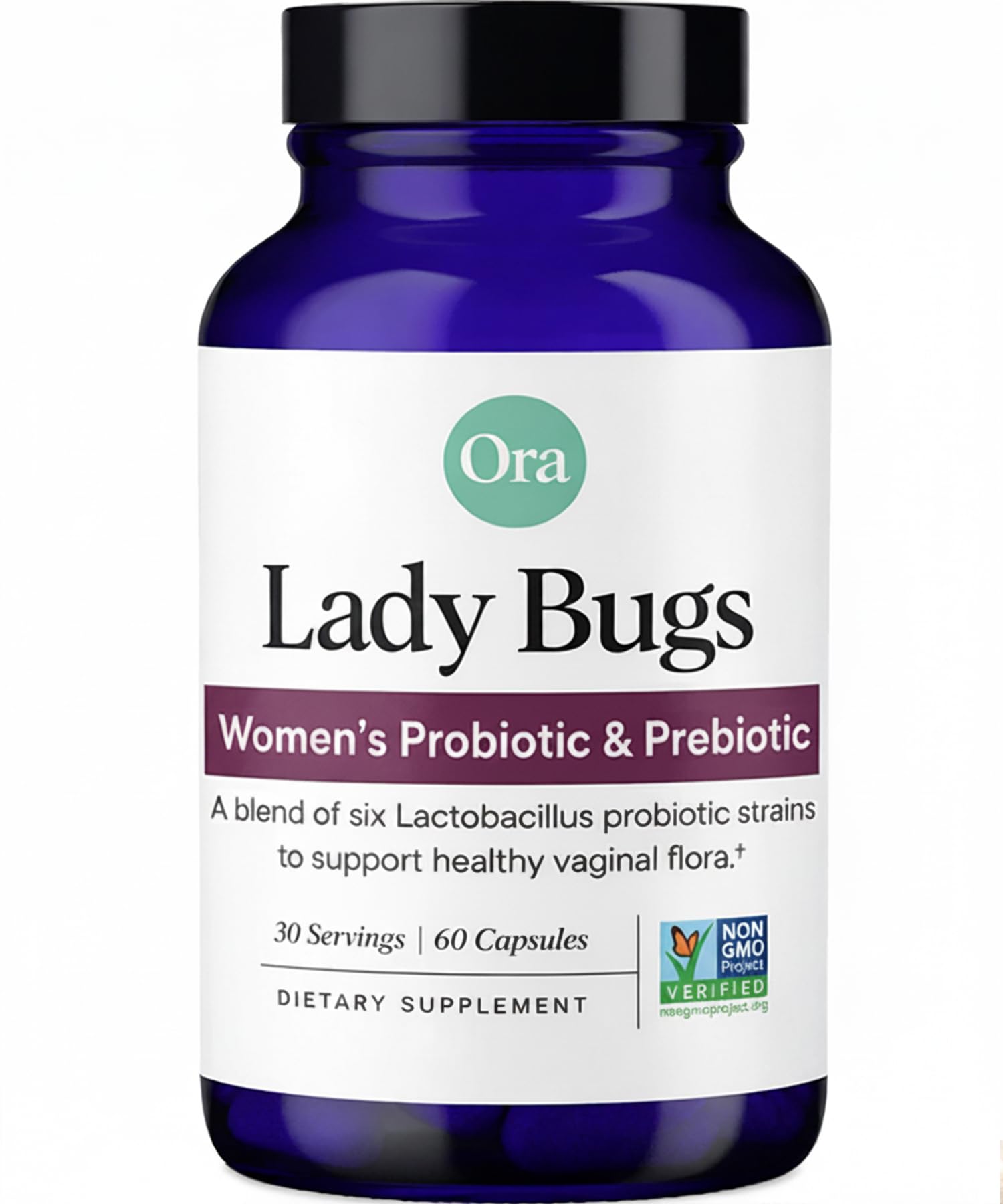 Ora Organic Probiotic for Women with L. crispatus, 6 Clinically Studied Lactobacillus Strains for Vaginal, pH & Urinary Tract Health,