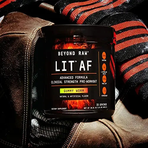 BEYOND RAW LIT AF | Advanced Formula Clinical Strength Pre-Workout Powder | Contains BEYOND RAW Au supplements