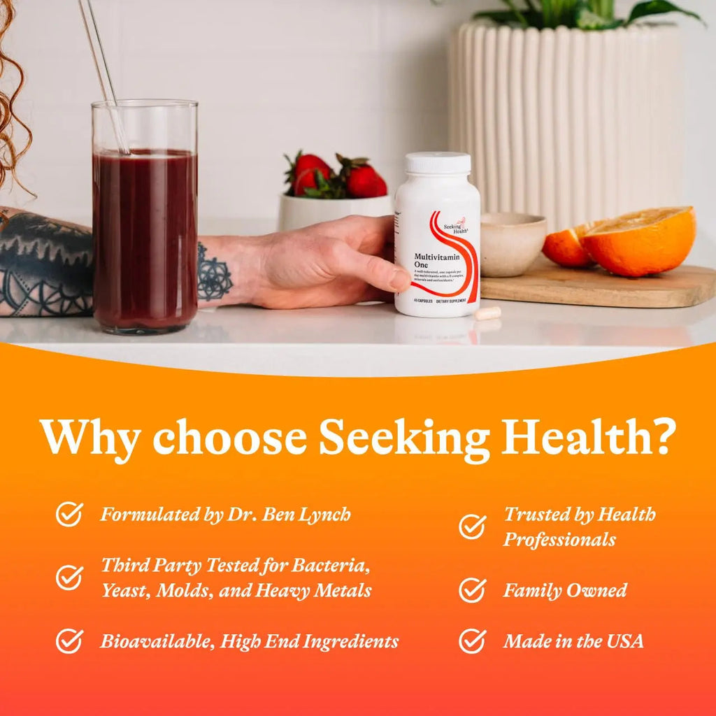 Seeking Health Multivitamin One - Supplement with Zinc, Vitamin B12, & Vitamin A - Magnesium-Free Formula Seeking Health Au supplements