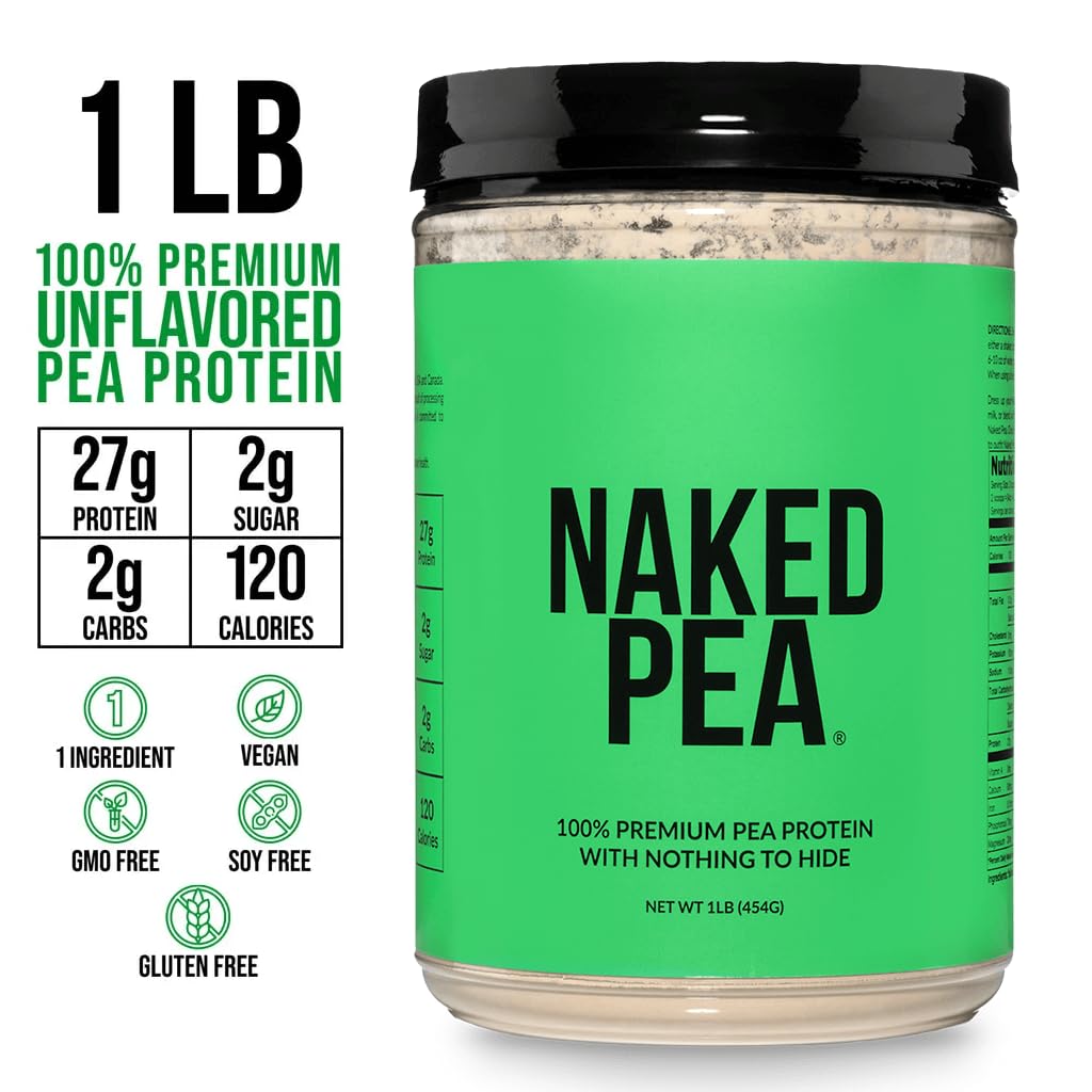 NAKED Pea - Pea Protein Isolate - Plant Based, Vegetarian & Vegan Protein. NSF Certified, Easy to Digest, Non-GMO, No Lactose