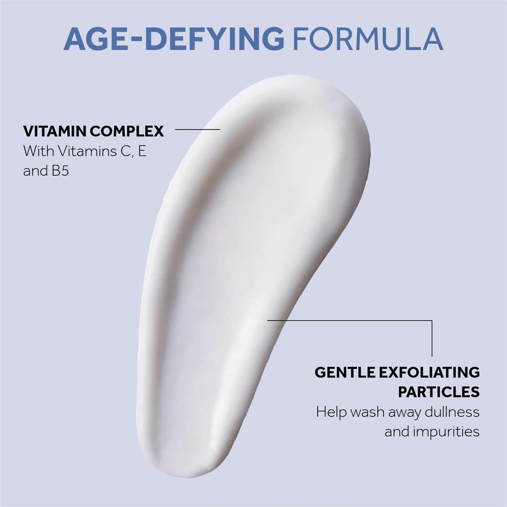 No7 Lift & Luminate Dual Action Cleansing & Exfoliating Face Wash - Gentle Face Exfoliator with Vitamin C, E & B5