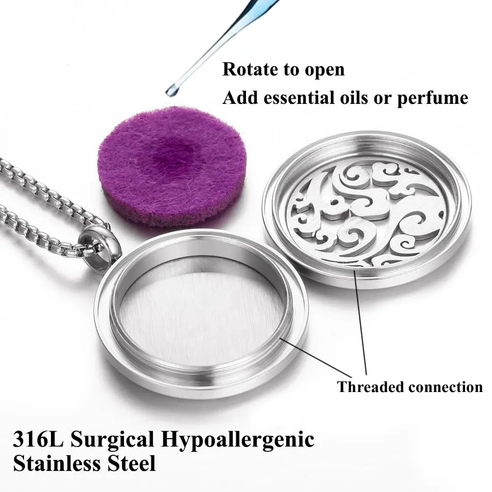 Aromatherapy Essential Oil Diffuser Necklace Tree of Life Cloud Design Stainless Steel Locket JEAN SMILE Au supplements
