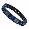JEROOT Magnetic Bracelets for Men, Blue Carbon Fiber Pure Titanium Magnetic Bracelet JEROOT Au supplements