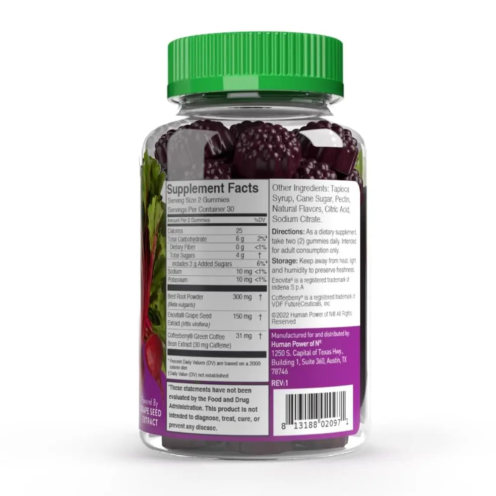 humanN SuperBeets Energy Gummies - Quick Energy & Mental Focus - Help Increase Nitric humanN Au supplements