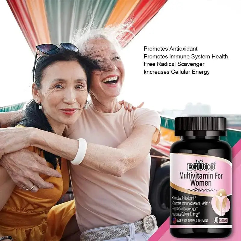 EGUOO Women’s Multivitamin 90 Capsules - Vitamin C, E, Biotin & Folic Acid for Energy, Immune Support, Brain, Heart, Eye & Bone Health EGUOO Au supplements