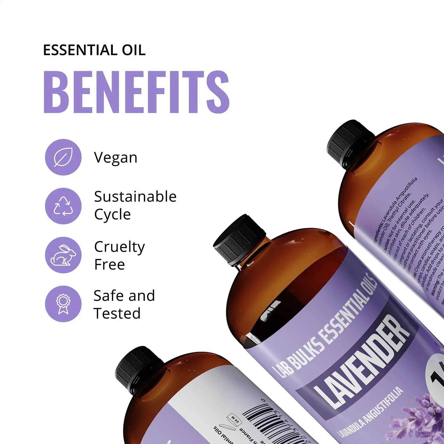 LAB BULKS ESSENTIAL OIL - Lavender Oil 16 Ounce Bottle for Diffusers, Home Care, Candles, Aromatherapy LAB BULKS ESSENTIAL OIL Au supplements