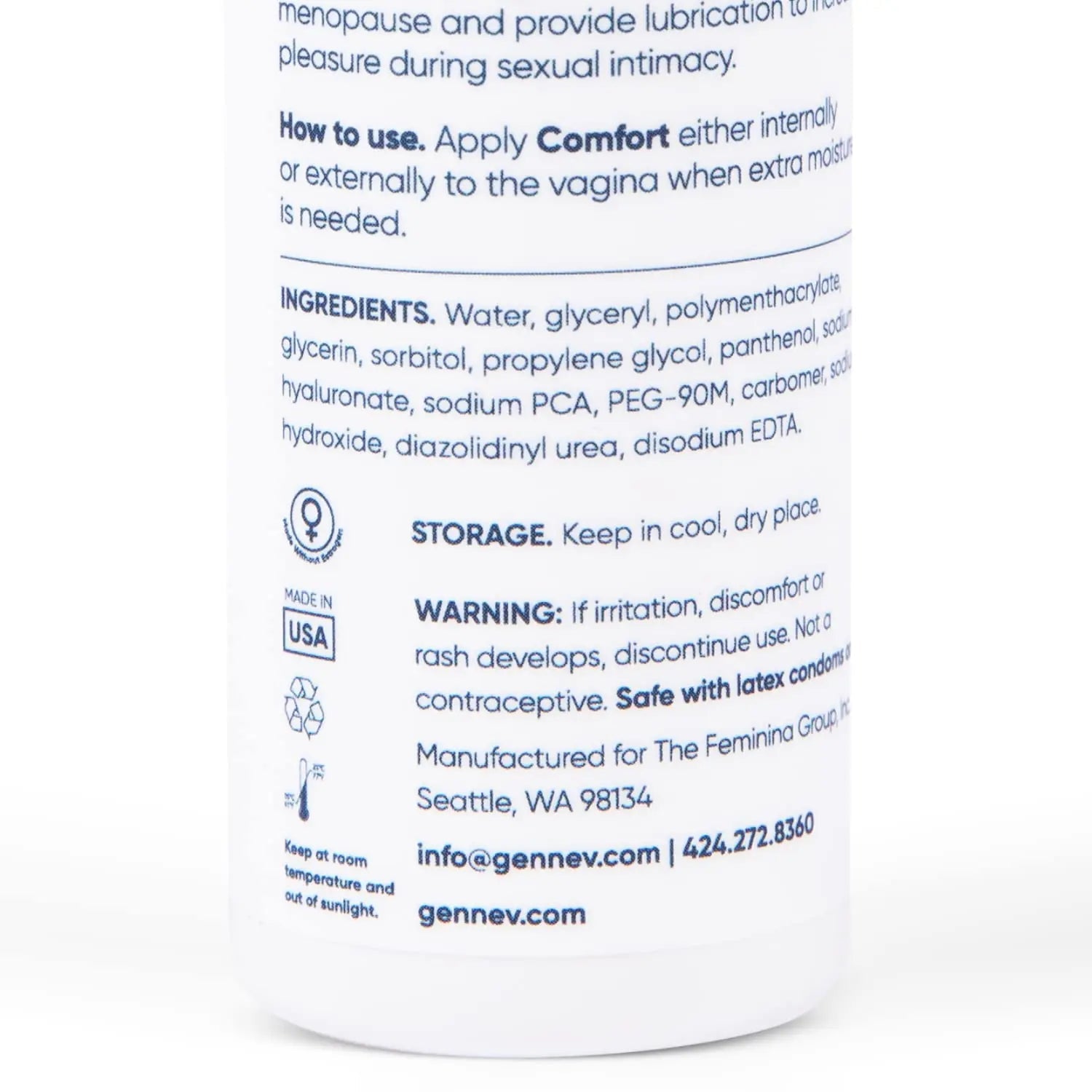 Gennev Intimate Water-Based Lubricant for Women - 2-in-1 Menopause Lubricant and Feminine genneve Au supplements
