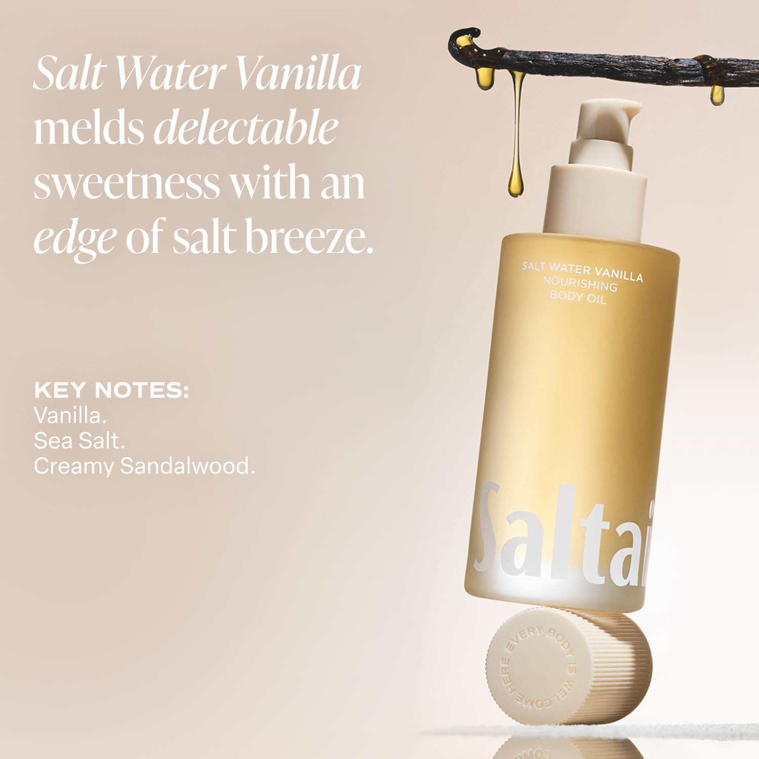 Saltair Body Oil - Luxurious Salt Water Vanilla After Shower and Bath Oil for Women and Men. Botanical, Non-Greasy