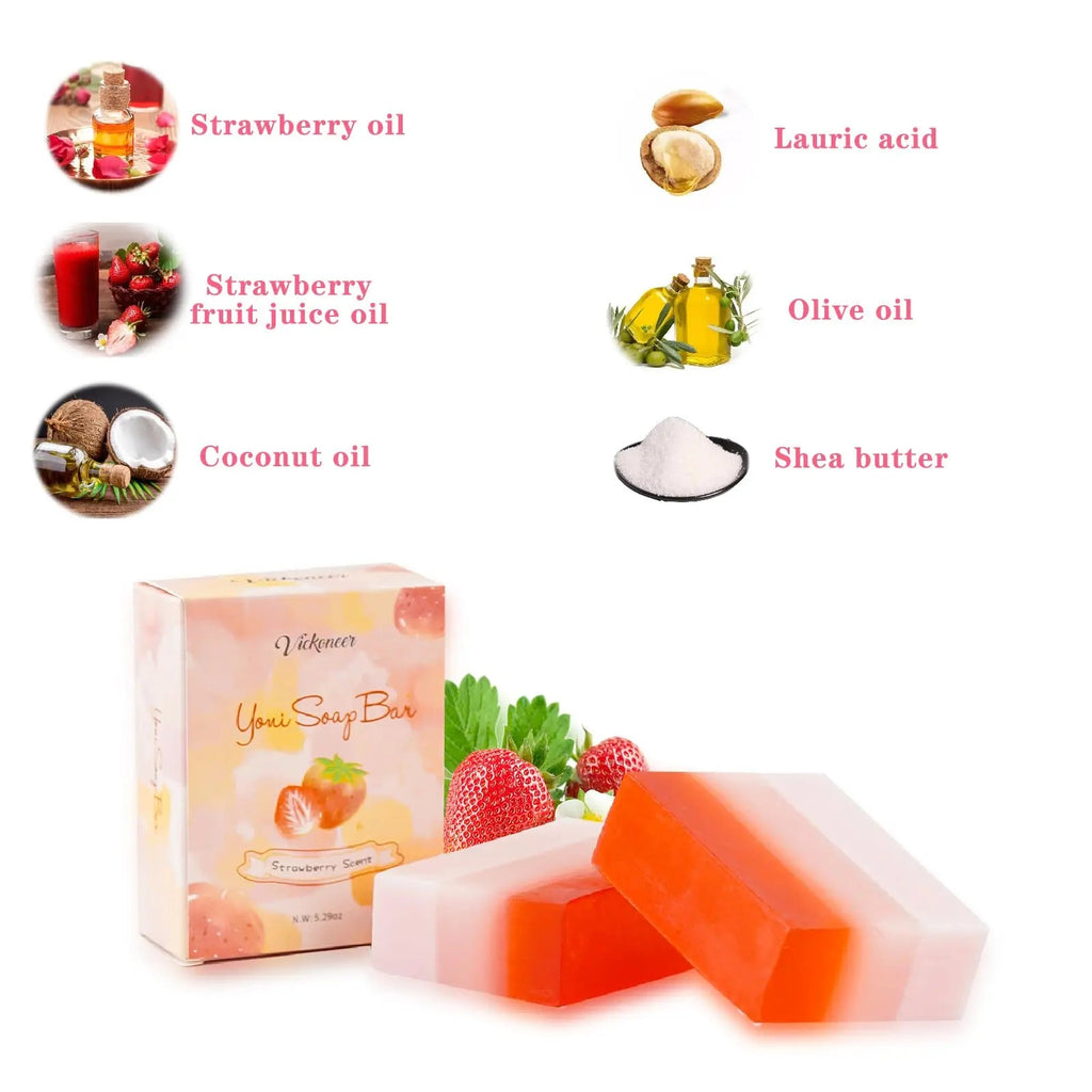 2Pcs Strawberry Yoni Bars and Yoni Oil Set for Feminine Wash, Yoni Wash for Cleanse Vaginal Balance PH tovaginsh Au supplements