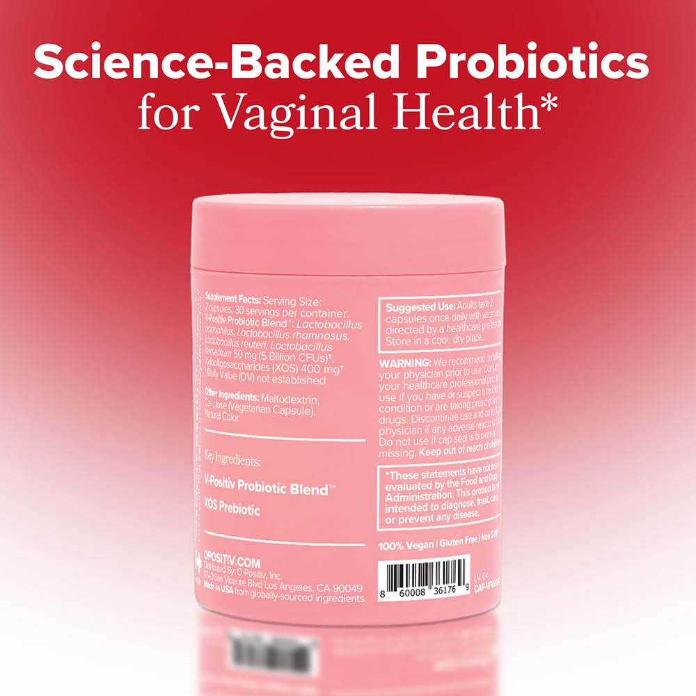O Positiv URO Vaginal Probiotics for Women pH Balance with Prebiotics & Lactobacillus – Vaginal Health Supplement – Promote Healthy Vaginal Odor & Flora, 60 Count (Pack of 1), 1 Month Supply O Positiv Au supplements