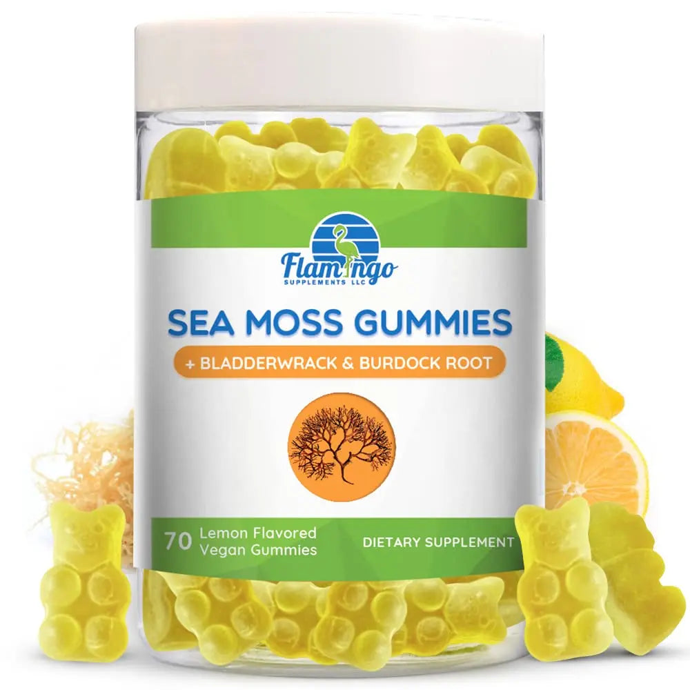 Sea Moss Gummies Plus Organic Bladderwrack and Burdock Root. Tasty Alternative to Sea Flamingo Supplements Au supplements