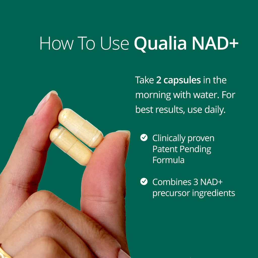 Qualia NAD Supplement — Clinically Proven to Boost NAD+ up to 67%. Optimized Aging, Energy, Focus. Elite NAD+ Booster Ingredients Nicotinamide Riboside (NIAGEN), Niacin, Niacinamide (1 Month Supply) QUALIA LIFE SCIENCES Au supplements