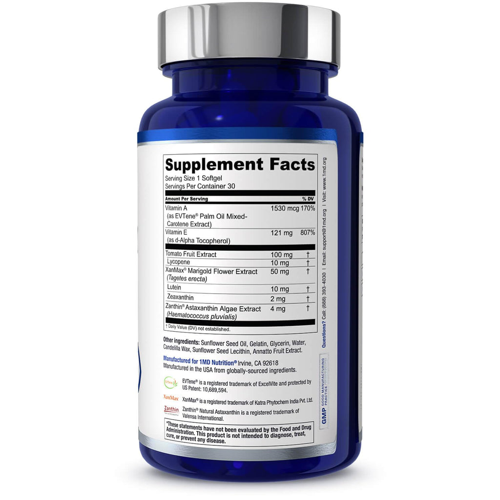 1MD Nutrition VisionMD Eye Vitamin CARMIS - Eye Supplement for Adults - with OptiLut Lutein & Zeaxanthin - Supports Vision Health Care, Everyday Eye Strain