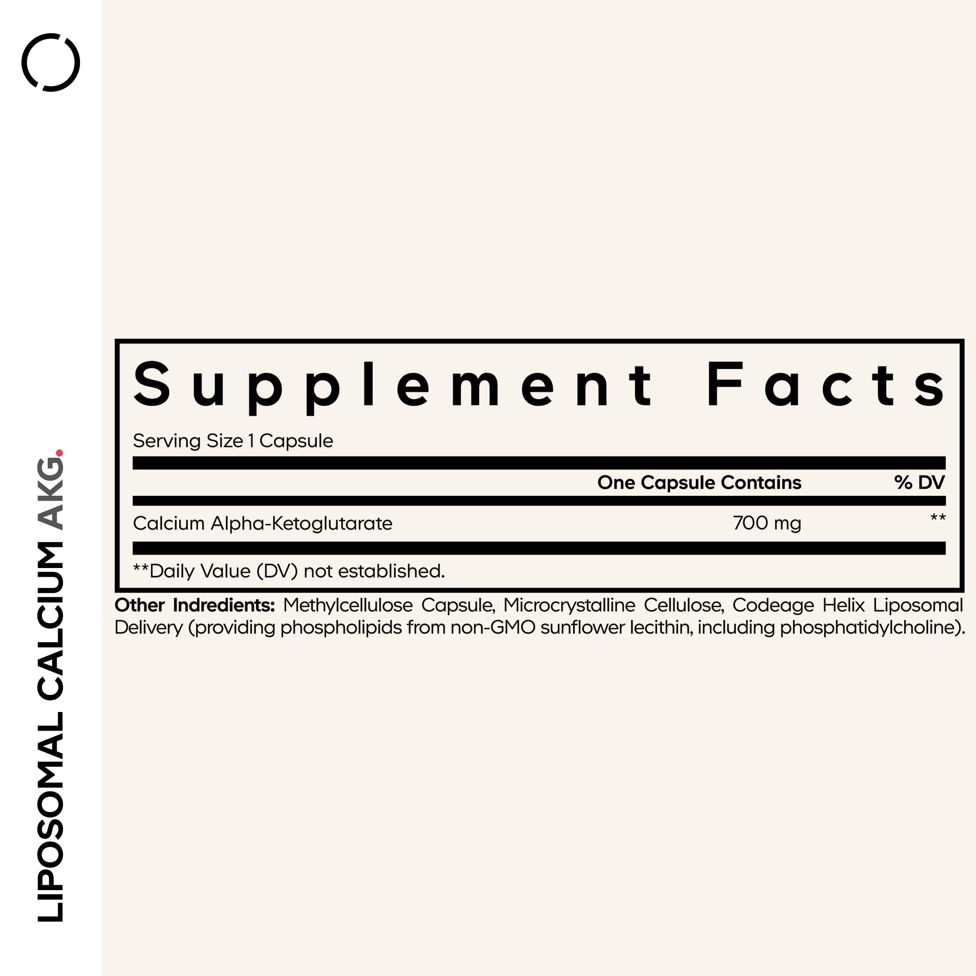 Codeage Liposomal Calcium AKG Supplement - Calcium Alpha-Ketoglutarate - 2-Month Supply - Liposomal Delivery - 1 Capsule Per Serving - Non-GMO, Gluten-Free - 60 Capsules Codeage Au supplements