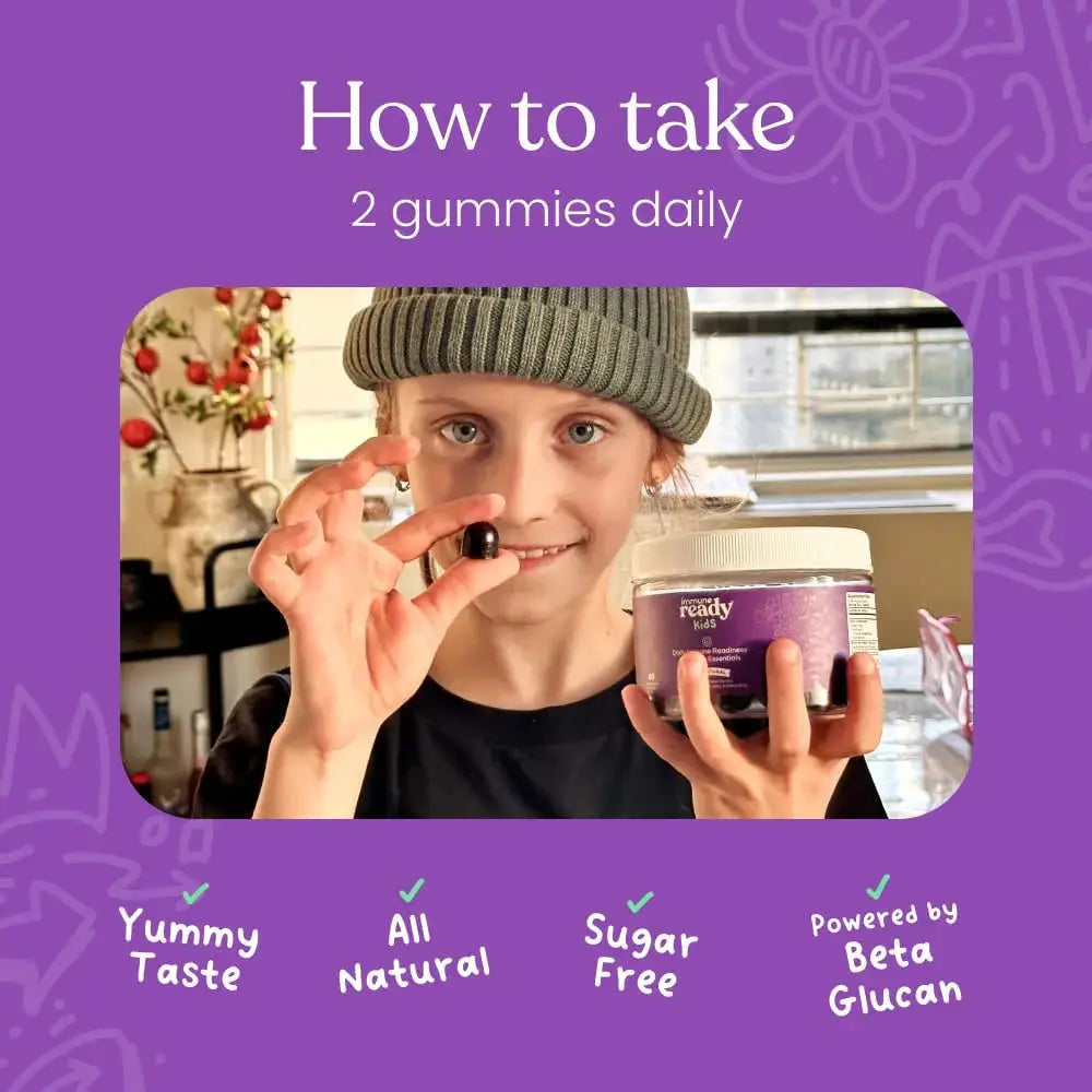 Immune Ready™ Kids Multivitamin Gummies – Mixed Berry Flavor – Sugar-Free Daily Kids Immune Support with Beta Glucan, Elderberry Immune Ready Au supplements