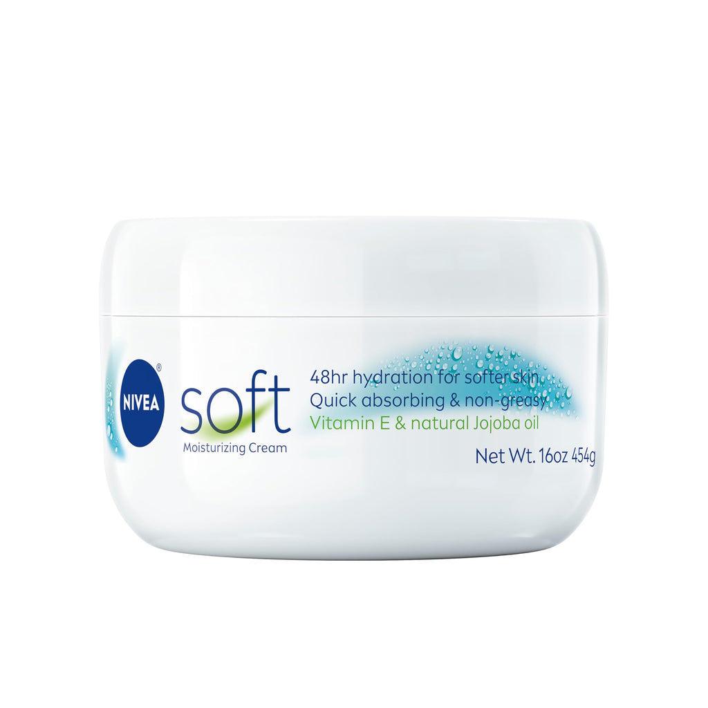 NIVEA Soft Refreshingly Soft Moisturizing Cream, Lightweight Body Moisturizer for Face, Body and Hands, Body Cream Enriched