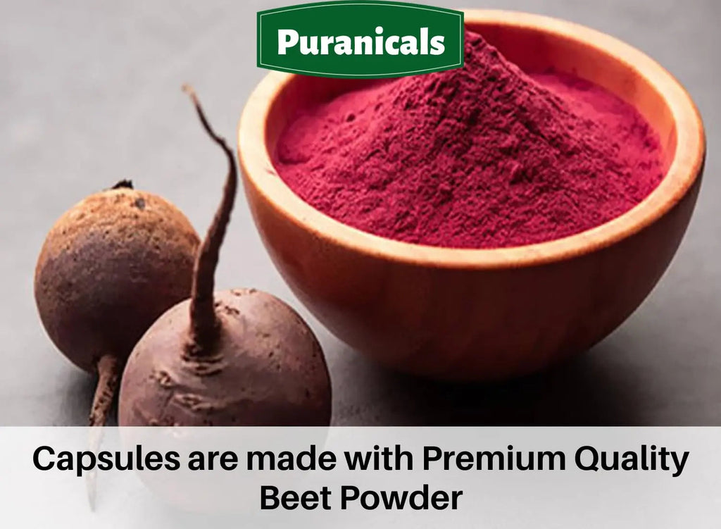 Puranicals Beet Premium 320 Capsules Nitric Oxide Booster | Herbal Supplement | 900 mg Puranicals Au supplements